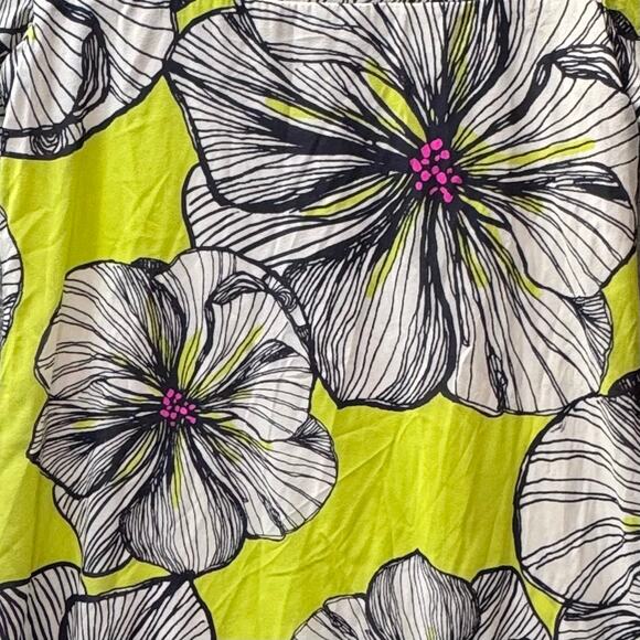 Trina Turk Keyhole Neckline Silk Long Bell Sleeve Shift Dress Women No Tag Green - Picture 9 of 14